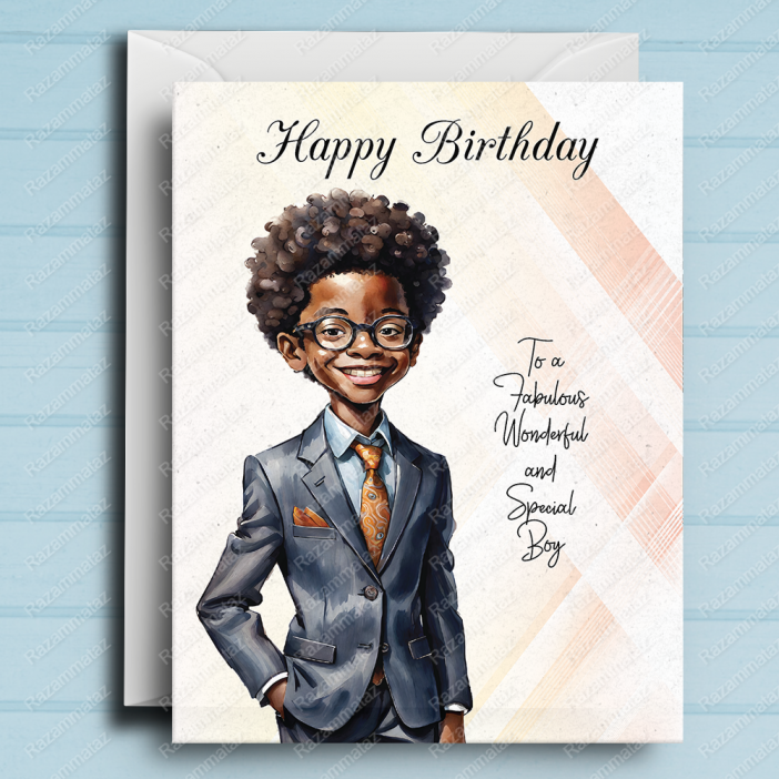 Black Boy Birthday Card G
